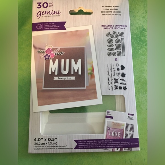 Gemini Heartfelt Wishes Stamp and Die Set - Picture 1 of 5